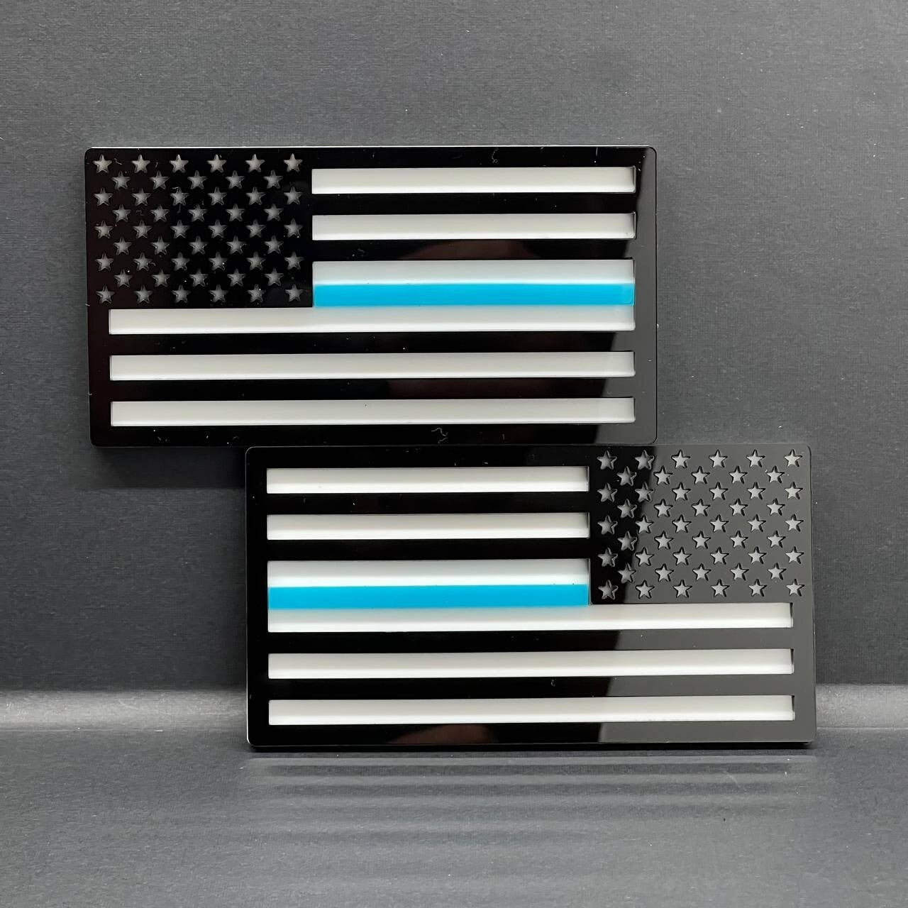 2pcs American Flag Emblem Decal Thin Blue line FENDER EMBLEM BADGE FENDER Flag