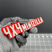 1PC 4x4 Minizilla Emblem – 3D Acrylic Exterior Car Badge Decal for Truck SUV