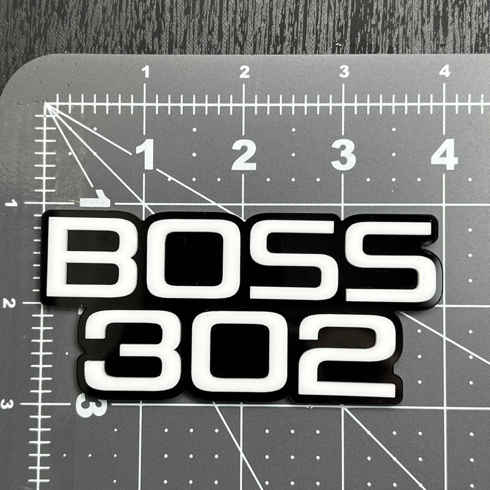 1PC BOSS 302 Emblem – Custom 3D Acrylic Multicolor Car Fender Sticker
