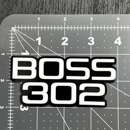 1PC BOSS 302 Emblem – Custom 3D Acrylic Multicolor Car Fender Sticker