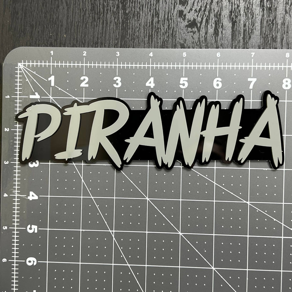 1PCS PIRANHA Emblem – Durable 3D Multicolor Acrylic Car & Truck Badge