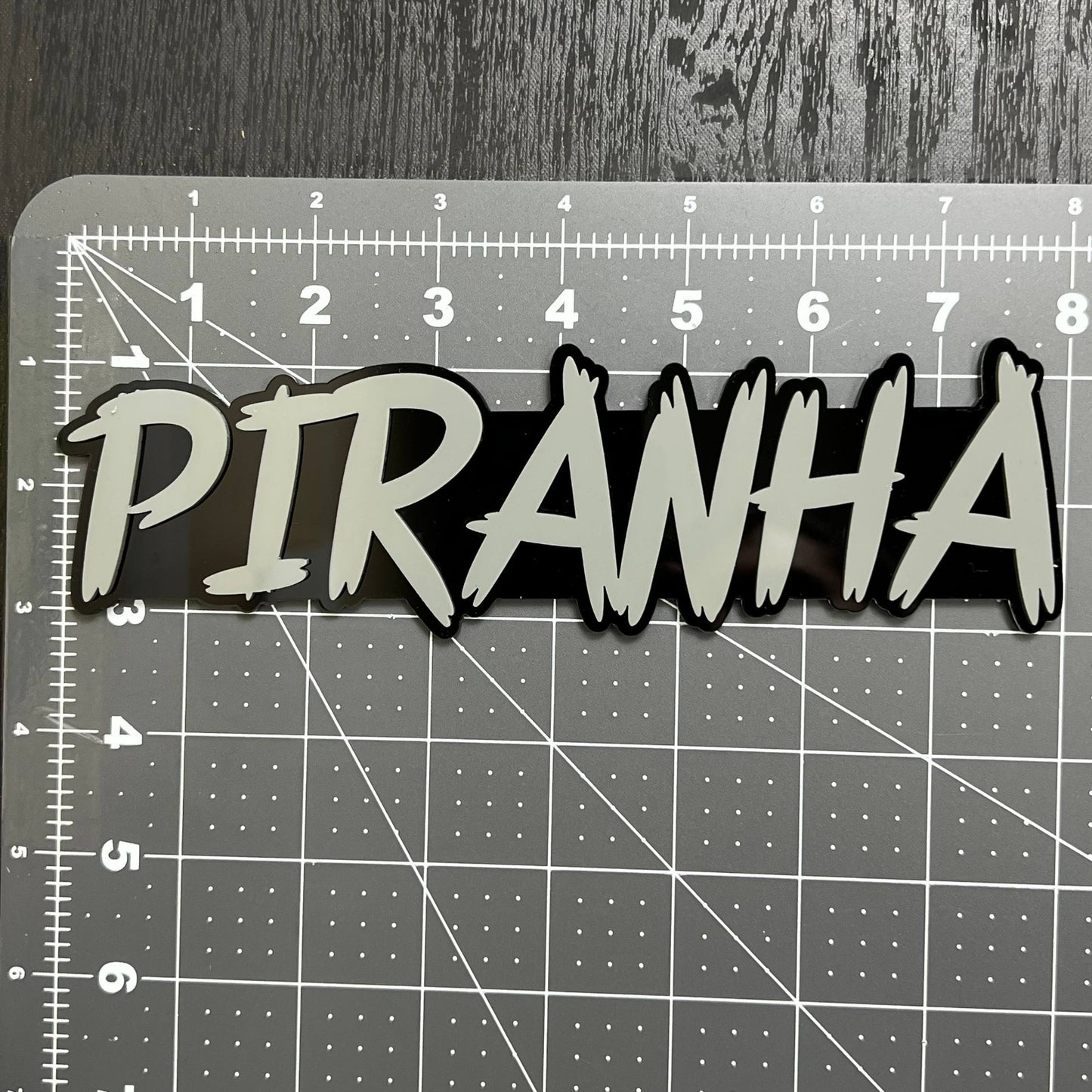 1PCS PIRANHA Emblem – Durable 3D Multicolor Acrylic Car & Truck Badge