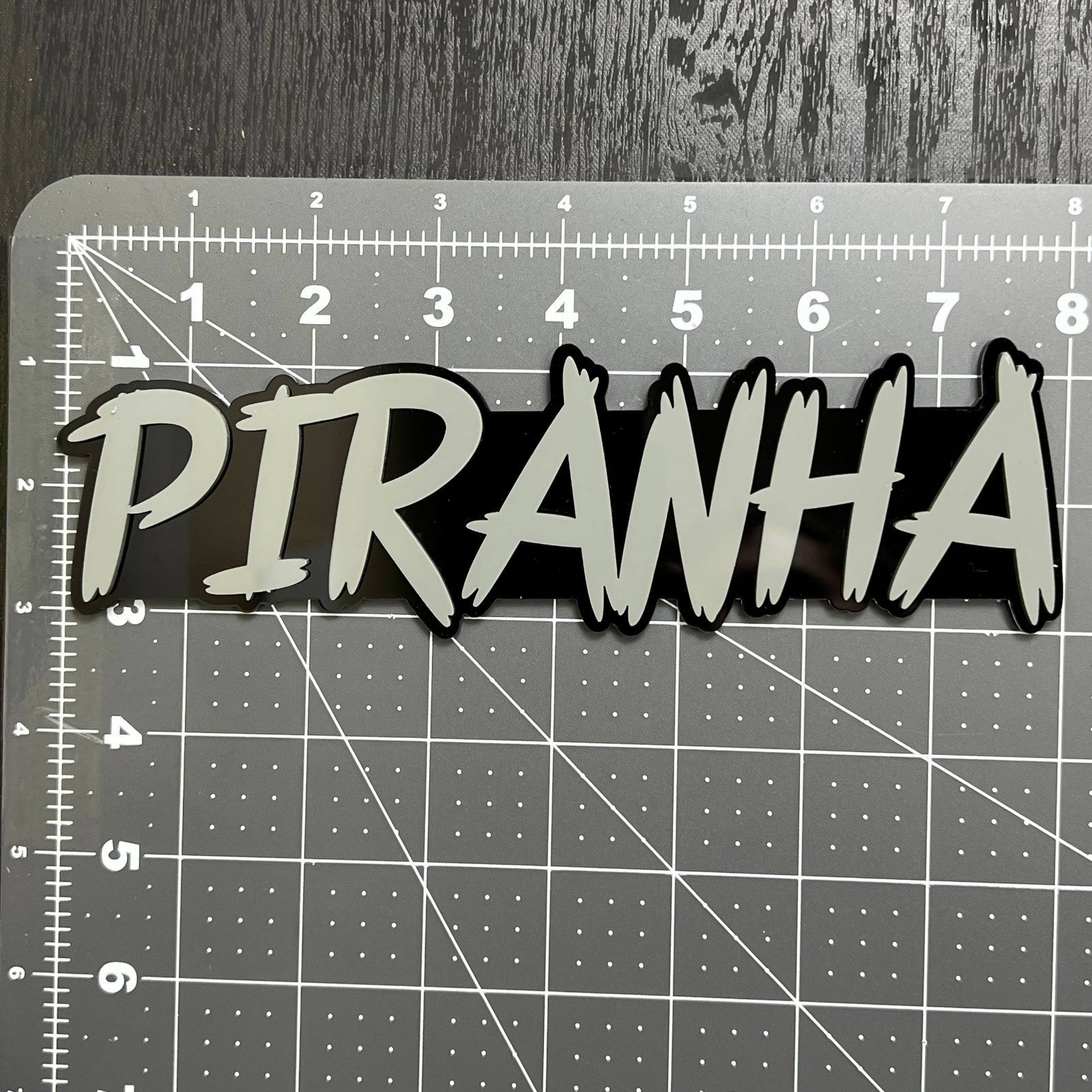 1PCS PIRANHA Emblem – Durable 3D Multicolor Acrylic Car & Truck Badge