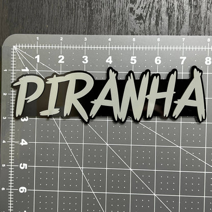 1PCS PIRANHA Emblem – Durable 3D Multicolor Acrylic Car & Truck Badge