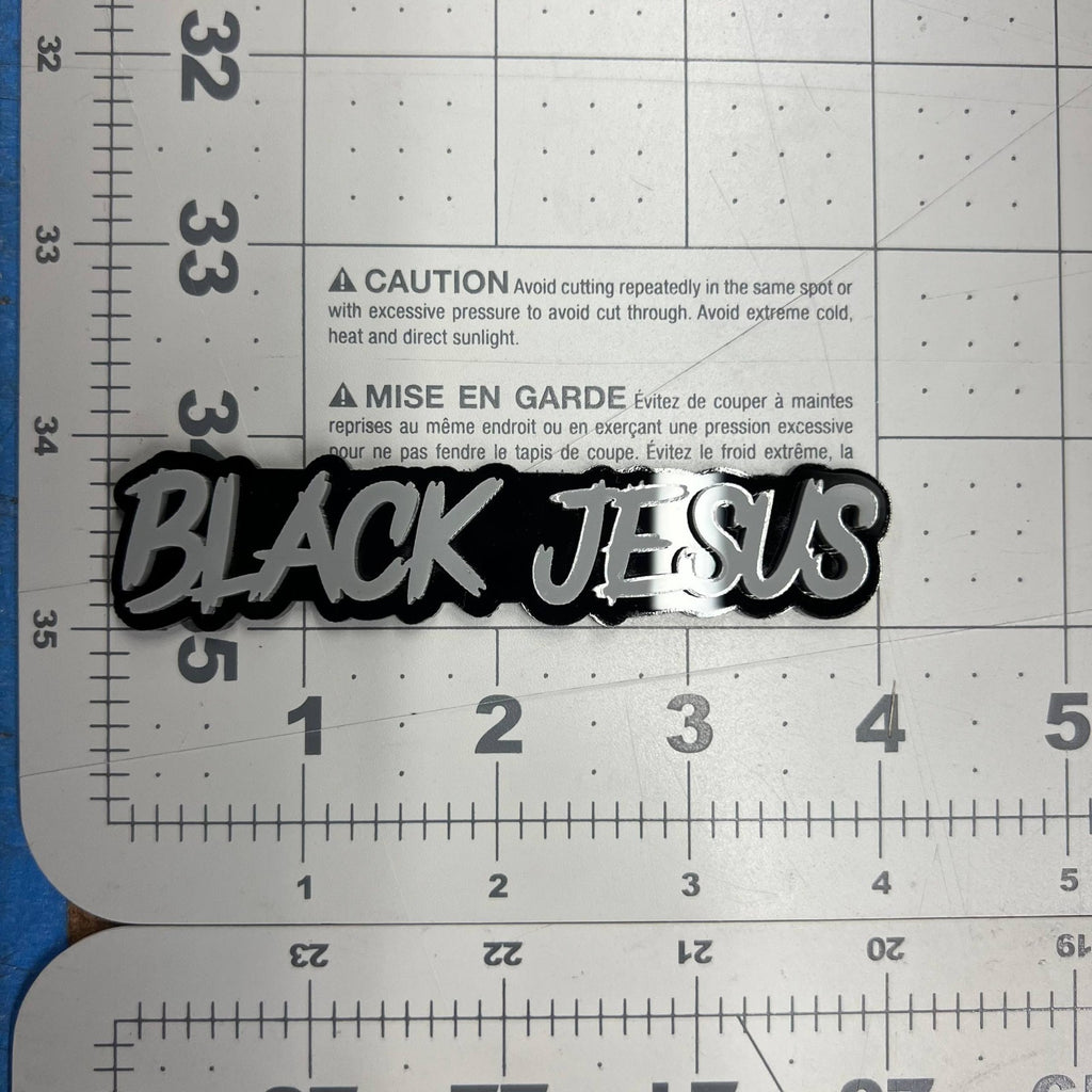 1pc BLACK JESUS Multicolor 3D Acrylic Emblem – Custom Car & Truck Exterior Badge