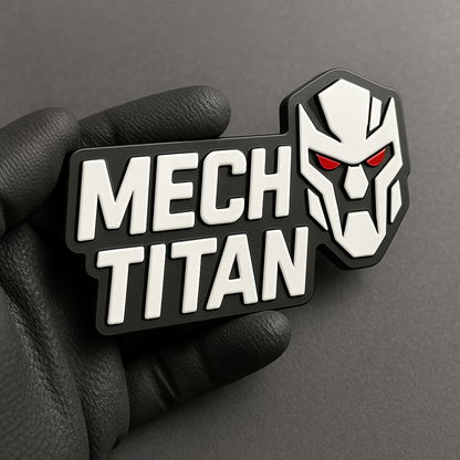 1pcs MECH TITAN Emblem Badges Fender Angry Aggressive Racing