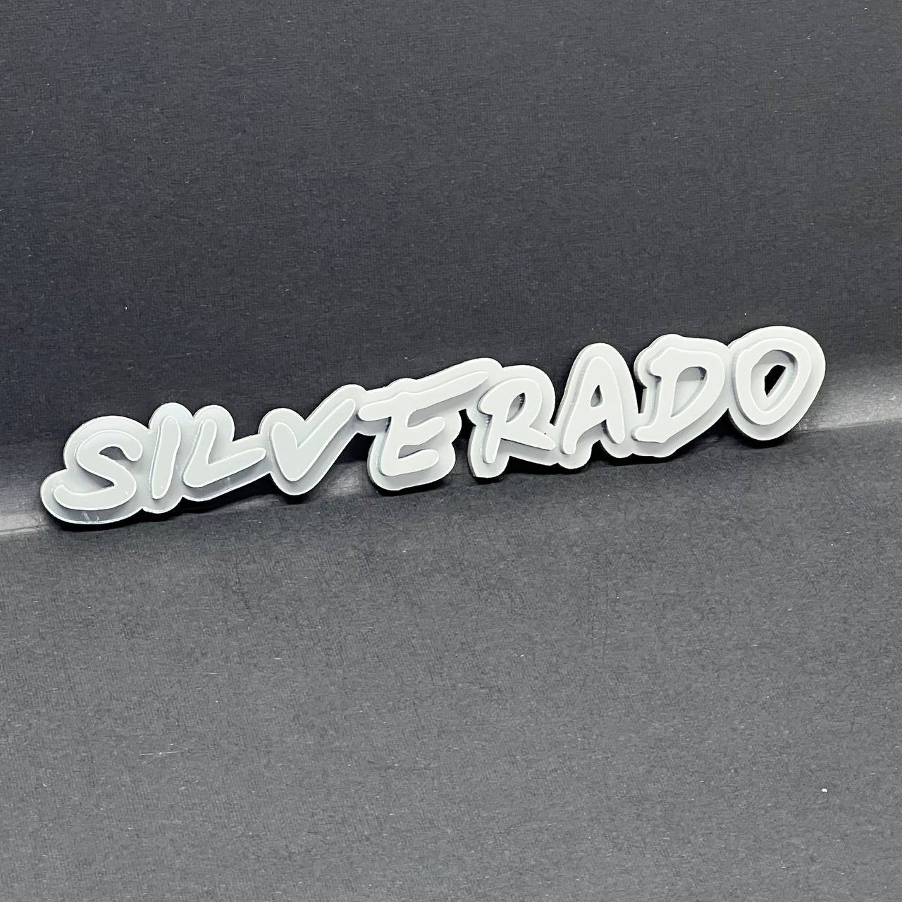2PCS Gray SILVERADO EMBLEM BADGE FOR SILVERADO