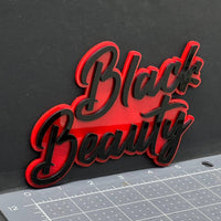 1PC Black Beauty 3D Emblem – Custom Acrylic Car Fender Trunk Badge Decal