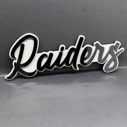 1PC Raiders Emblem – 3D Multicolor Acrylic Car Fender & Tailgate Badge
