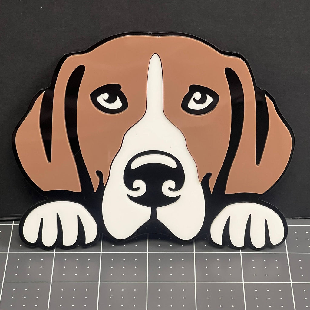 1PCS BEAGLE Emblem – Durable 3D Multicolor Acrylic Dog Lover Car Badge