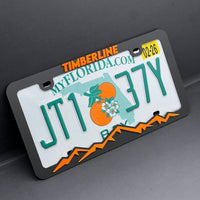 TIMBERLINE Black Matte License Plate Frame Cover, Frame, car frame