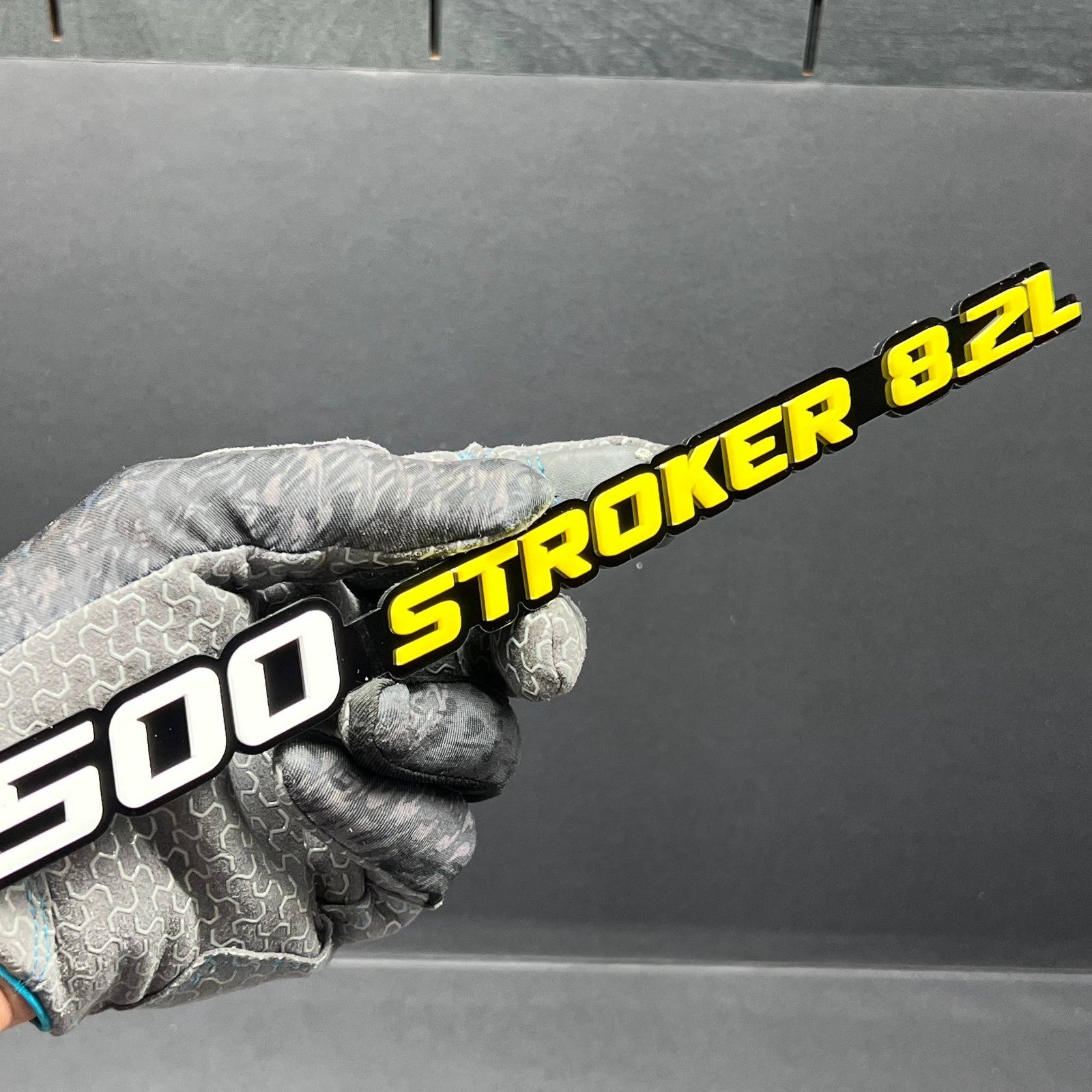500 STROKER 8.2L 3D Emblems – Pair of Acrylic Engine Fender Badges (2PCS)