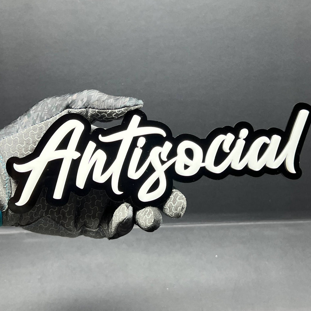 1PC ANTISOCIAL Emblem – 3D Multicolor Acrylic Badge for Car, SUV & Truck