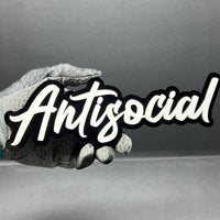 1PC ANTISOCIAL Emblem – 3D Multicolor Acrylic Badge for Car, SUV & Truck