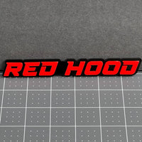 1PC RED HOOD Emblem – Custom 3D Multicolor Acrylic Badge for Car & SUV