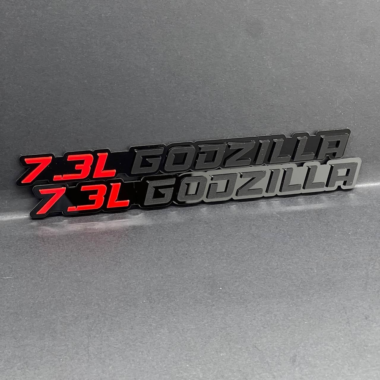2PCS 7.3L GODZILLA Emblems – 3D Fender Badges for Ford Engine Truck SUV