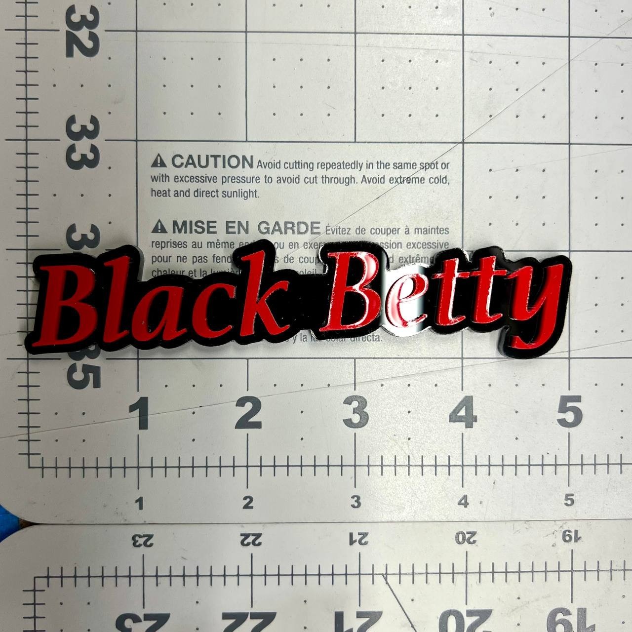 1PC Black Betty Emblem – 3D Multicolor Acrylic Fender & Trunk Car Badge Decal