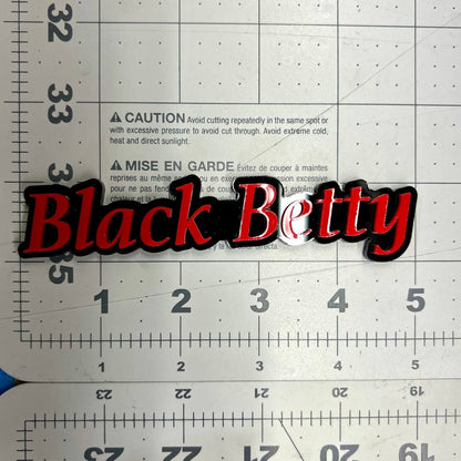 1PC Black Betty Emblem – 3D Multicolor Acrylic Fender & Trunk Car Badge Decal
