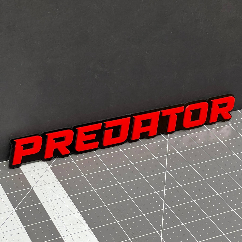 1PCS PREDATOR Emblem – Custom 3D Multicolor Acrylic Car Exterior Badge