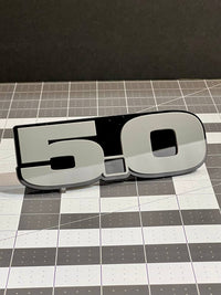 2pcs 5.0 Emblem Multicolor Badges White On Black Fender Angry Aggressive Racing