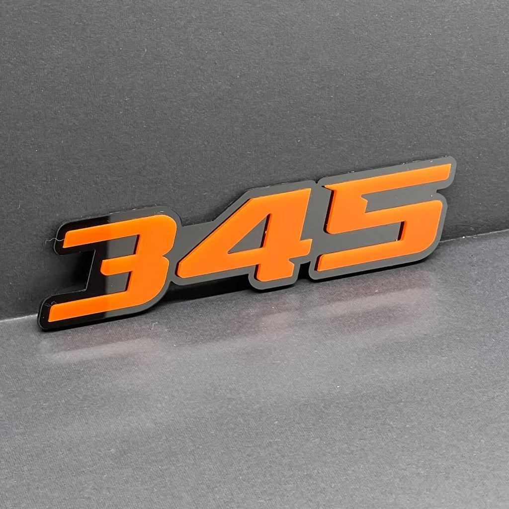 2x Orange Black 345 Hemi Emblems 345 Side Fender Badge 3D for 345 Emblem