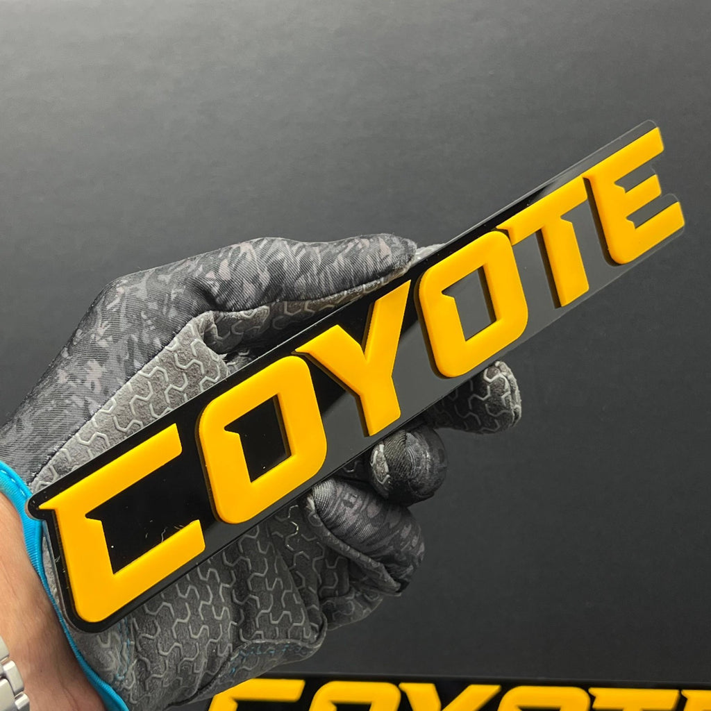 1pc COYOTE 3D Emblem – Black Aggressive Racing Fender Badge for Car & Truck