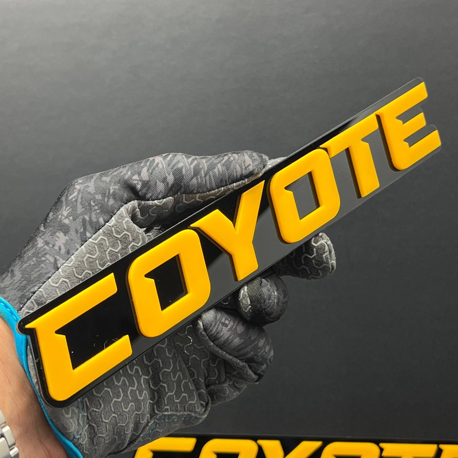 1pc COYOTE 3D Emblem – Black Aggressive Racing Fender Badge for Car & Truck