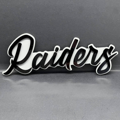 1PC Raiders Emblem – 3D Multicolor Acrylic Car Fender & Tailgate Badge