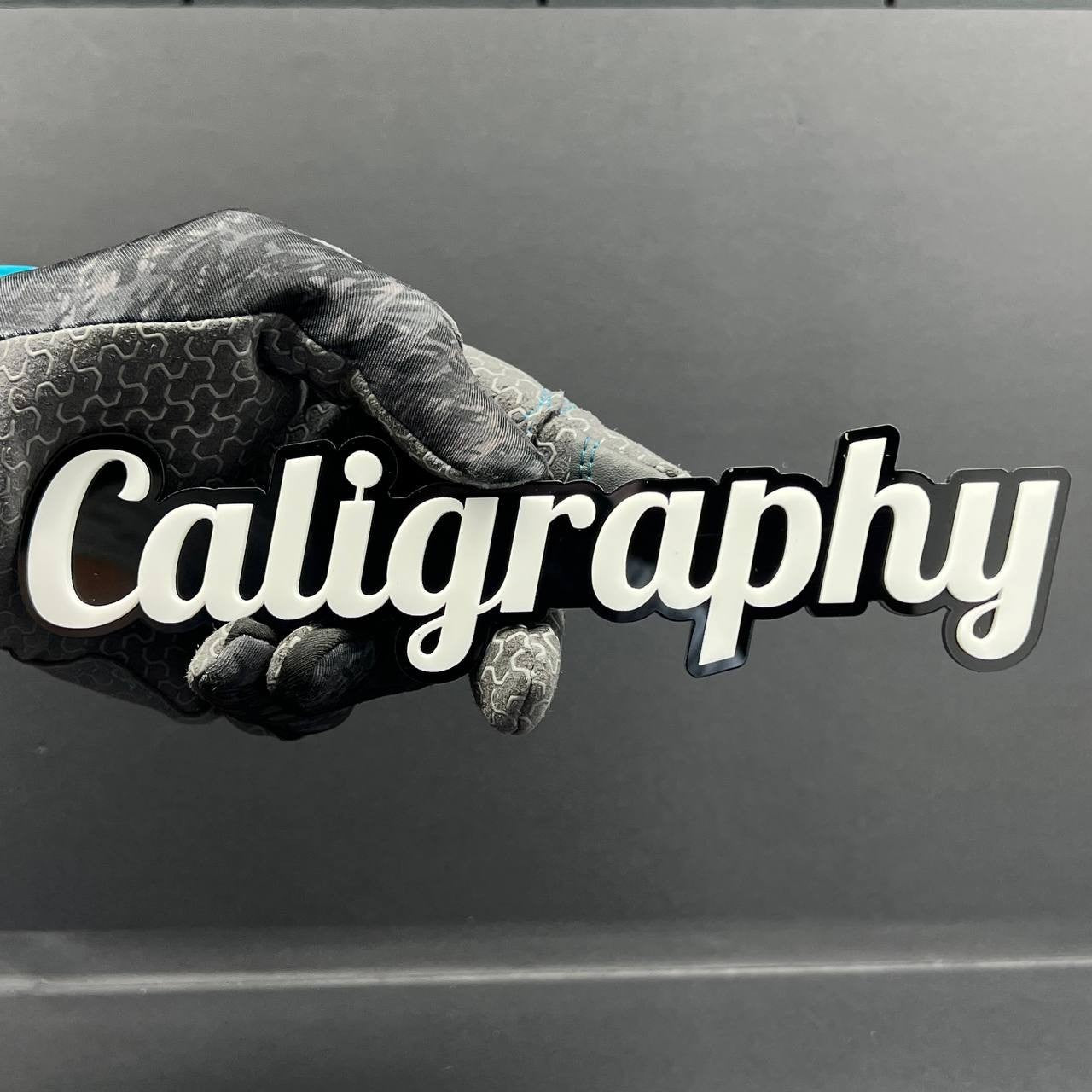 1PC CALIGRAPHY 3D Emblem – Multicolor Acrylic Tailgate & Fender Car Badge