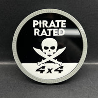 1pc PIRATE RATED 3D Emblem – Multicolor Acrylic Badge for Car Fender & Trunk
