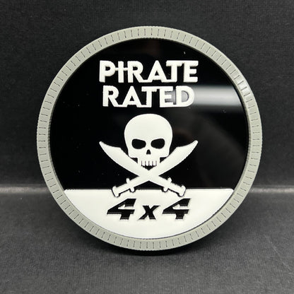 1pc PIRATE RATED 3D Emblem – Multicolor Acrylic Badge for Car Fender & Trunk