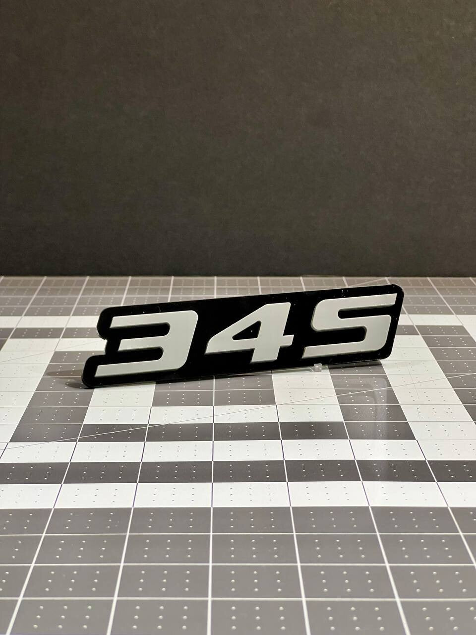 2PCS Grey Black 345 Hemi Emblems 345 Side Fender Badge 3D for 345 Emblem
