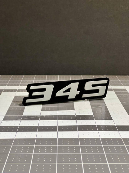 2PCS Grey Black 345 Hemi Emblems 345 Side Fender Badge 3D for 345 Emblem