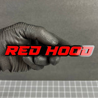 1PC RED HOOD Emblem – Custom 3D Multicolor Acrylic Badge for Car & SUV