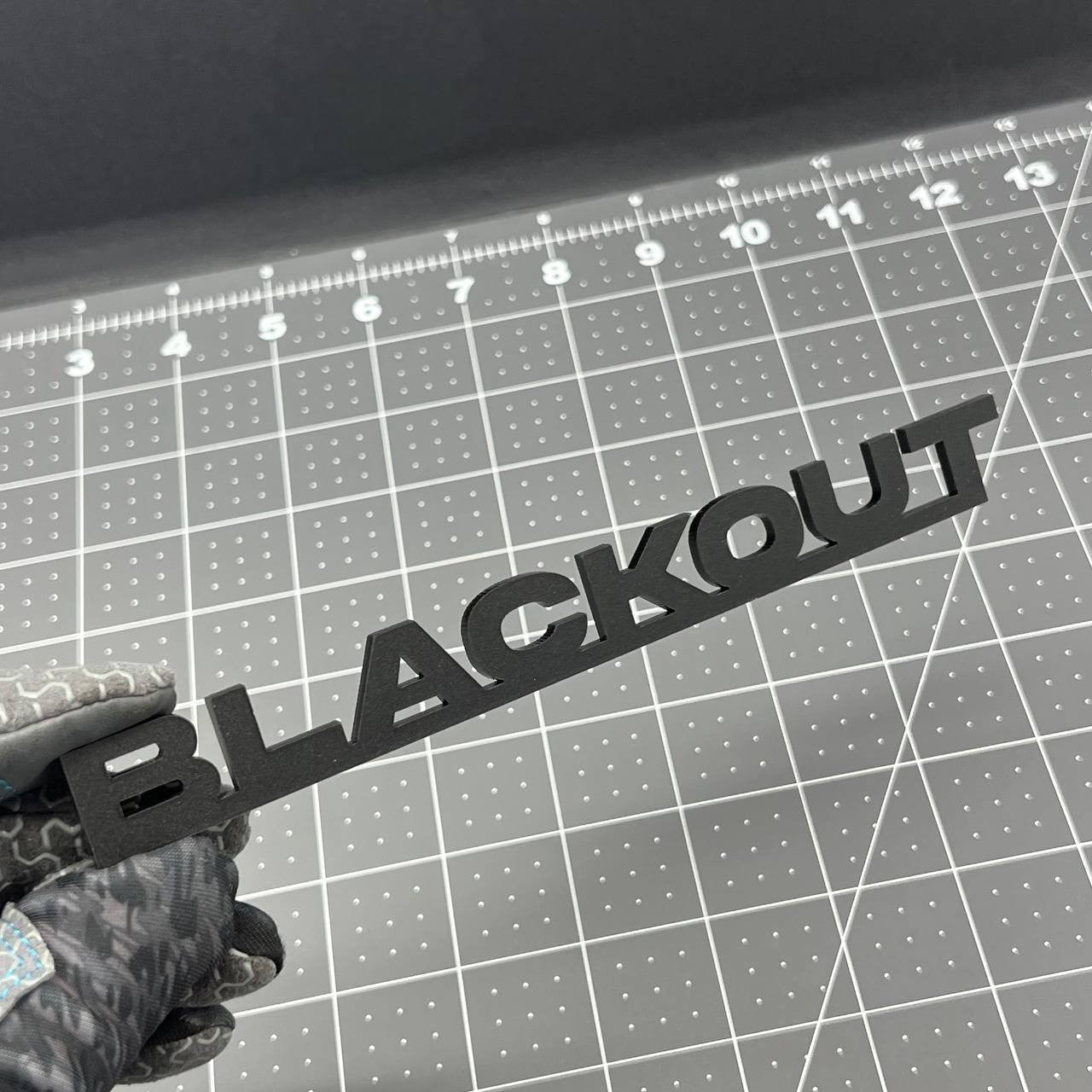 1PC BLACKOUT Emblem – 3D Multicolor Acrylic Car Badge Decal for Car Truck SUV