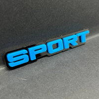 1PC SPORT Badge – 3D Multicolor Acrylic Exterior Emblem for Car, SUV, Truck
