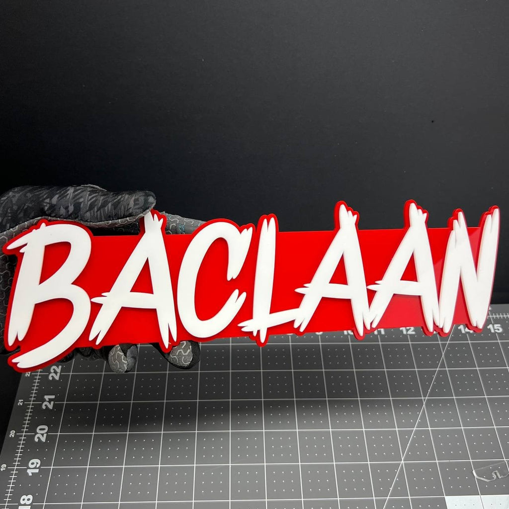 1PC BACLAAN Emblem – 3D Multicolor Acrylic Car Badge Decal for Truck SUV Auto