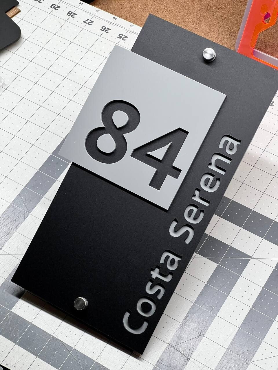 Personalized House Number Sign Modern Outdoor Address Plate Custom Home