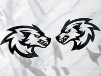 Wolf Badges Emblem Car/Truck, (2) BADGES, Fender Angry Agressive Raging