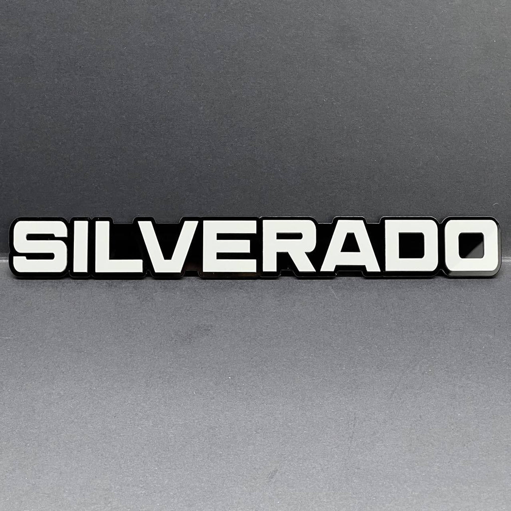 2PCS Gray SILVERADO EMBLEM BADGE FOR SILVERADO