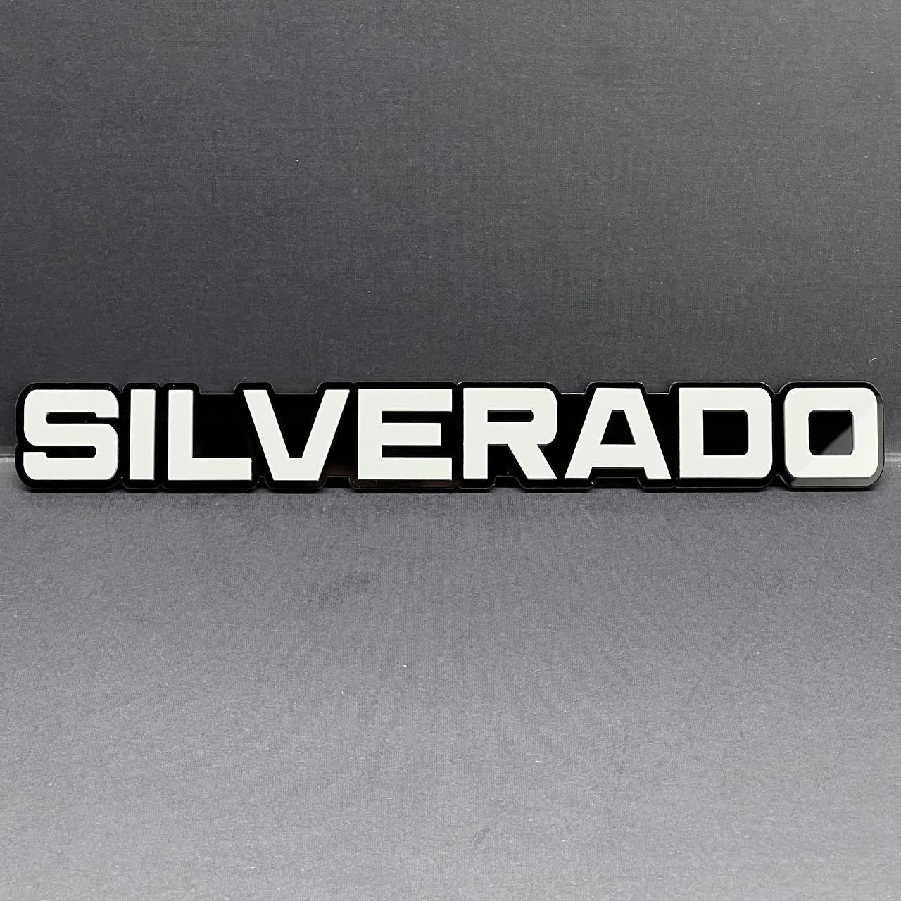 2PCS Gray SILVERADO EMBLEM BADGE FOR SILVERADO