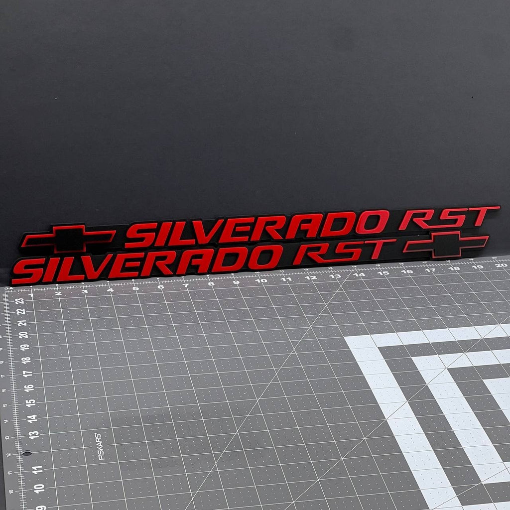 2PCS Silverado RST Emblem Badge – 3D Acrylic Decal Fits Chevy Silverado