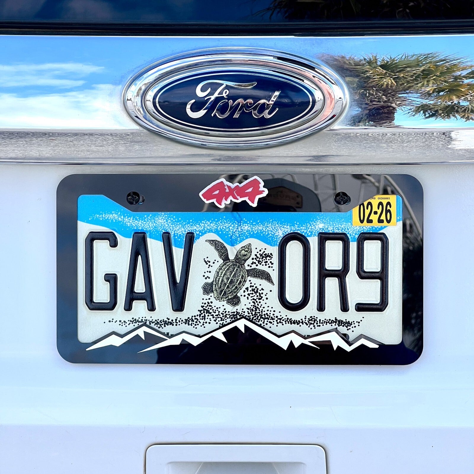 2D MOUNTAINS COLOR CHOICE LICENSE PLATE FRAME 4x4 MOUNTAINS