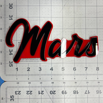 1PC MARS Emblem – 3D Multicolor Acrylic Car & SUV Fender Badge
