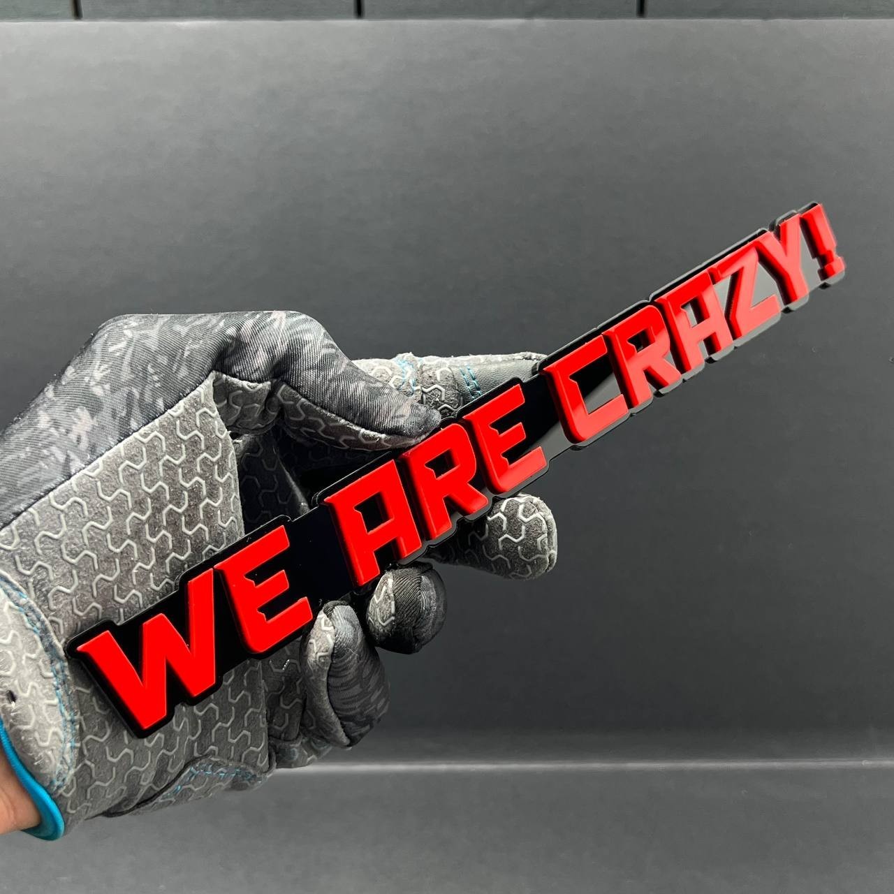 1PC WE ARE CRAZY Emblem – 3D Multicolor Acrylic Fender & Tailgate Car Badge
