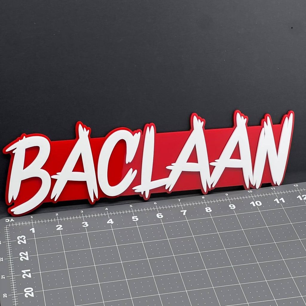 1PC BACLAAN Emblem – 3D Multicolor Acrylic Car Badge Decal for Truck SUV Auto