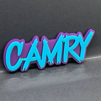 Camry 3D Emblem Badge – Multicolor Acrylic Toyota Car Fender & Trunk Decal (1pc)