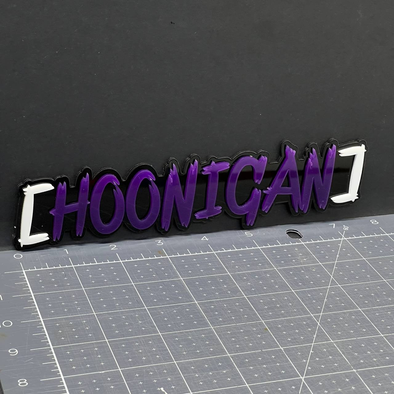 HOONIGAN 3D Emblem Set – 2PCS Multicolor Acrylic JDM Drift Car Fender Decals