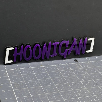 HOONIGAN 3D Emblem Set – 2PCS Multicolor Acrylic JDM Drift Car Fender Decals