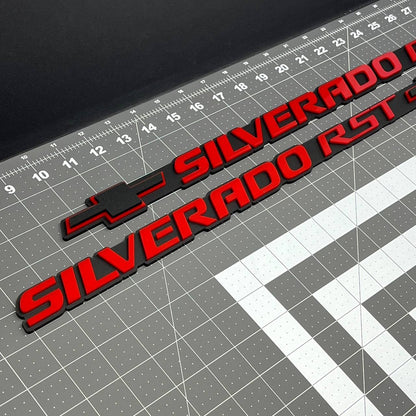 2PCS Silverado RST Emblem Badge – 3D Acrylic Decal Fits Chevy Silverado